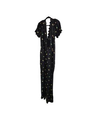 Azulu Chic Black Jumpsuit with Colorful Dots Size XL
